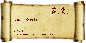 Paur Kevin névjegykártya